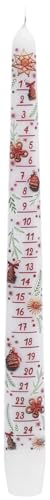 Ebersbacher Wachswaren Adventskalenderkerze lackiert weiß, 29 cm...