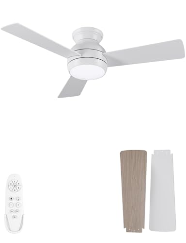 AUTODAY Wooden Ceiling Fan with Lighting, Remote Control with Memory Function, Quiet DC Motor 30 W,...
