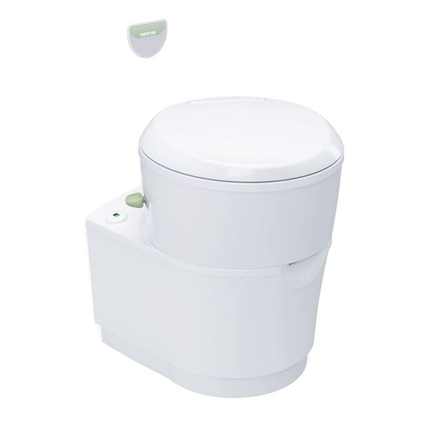 Thetford Trenntoilette, Kunststoff, Rechteckig, Weiß, 58 x 36,5 x 49,5 cm, 7,5L Urintank/7L Kottank, 6,8 kg, Mechanische Füllstandsanzeige