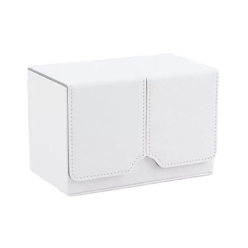 LASIEYO デッキケース トレカケース ストレージボックス PU レザー 160枚 白い