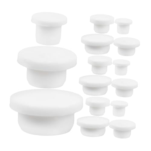 24Pcs Bath Tub Silicone Stoppers Reusable White Drain Plugs for Covers for Bathtub Drainage