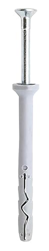 Design61 50x Nageldübel Dübel 6 x 60 mm mit gehärtetem Senkkopf Nagel PZ2 Kreuzschlitz Nylon Schlagdübel für Beton Stein Vollziegel Schnellmontage für Innen & Außen