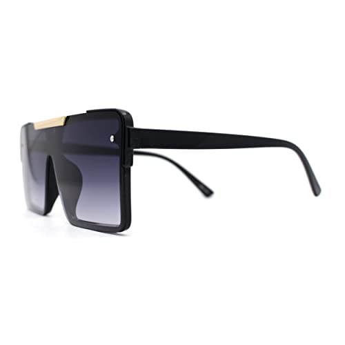 Mens Luxury Mod Rimless Block Lens Shield Oversize Sunglasses3