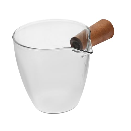 Pitcher with Handle Glass Milk Cup for Coffee Measuring and Latte Art Compact Dispenser for Home and Restaurant Use