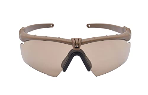 Hdlsina Tactical Eyewear Anti Fog Shooting Safety Glasses For Men Unisex Military Grade Safety Sunglasses Set Of 3 (Khaki) #TOP2