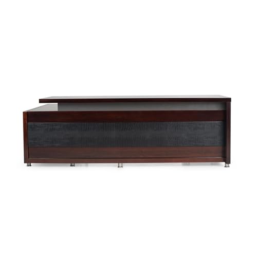 Image of Lakdi The Furniture Office Desk for Director Table Made in MDF with Laminate & Drwaers and Pedestal with Lockable CPU Space, Modern Executive Desk & CEO Desks - Openable Shutte- LDL-556