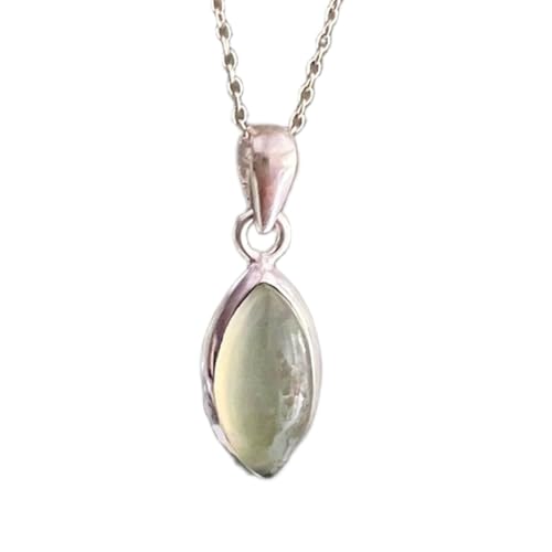 Colgante de prehnita natural para regalo espiritual con cadena de plata fina