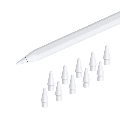 Tucana Pen Tips Nips Compatible for Apple iPad Pencil 1st & 2nd Generation (White 10-Pack)