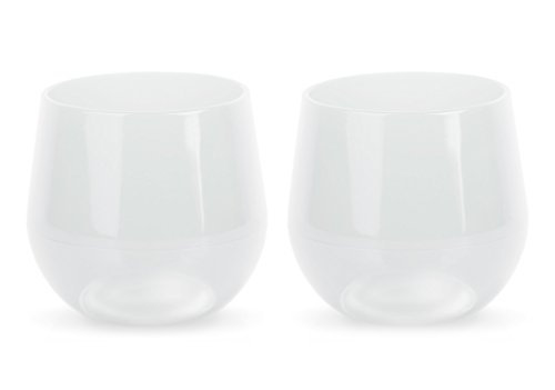 Silipint Silicone Unbreakable Wine Glass 2-Pack. Reusable & Shatterproof Wine Tumblers for Parties, Picnics, Beaches and Boats. Silicone Stemless Wine Cups. Guaranteed for Life (2-Pack, Frosted White)