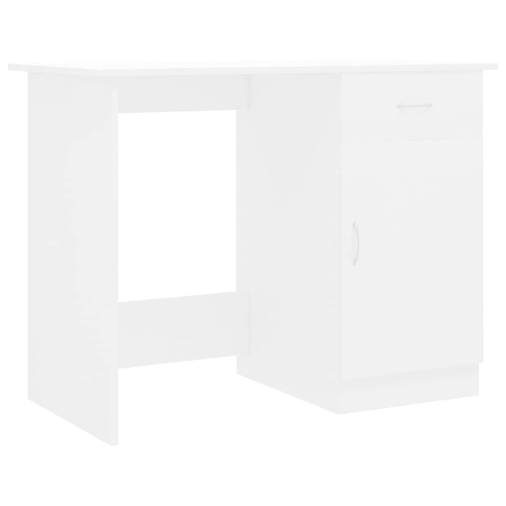 vidaXL Escritorio de Ordenador Trabajo Estudio Ejecutivo Oficina Habitación Despacho Mueble Duradera Robusta Estable de Madera Contrachapada Blanco