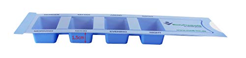 Medi-Inn Medikamentendispenser mit 4 Fächern, blau Standard, 10 Stück, Tablettenbox für einen Tag, Pillenbox, Tagesdispenser