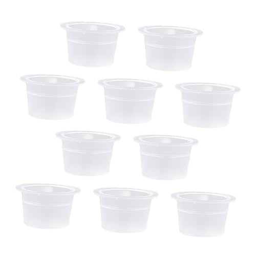SOIMISS 500 piezas Unidades Color Blanco Tazas de Tinta Desechables Mediano para Pigmentos de Permanente y Maquillaje de y Pestañas Suministros Profesionales