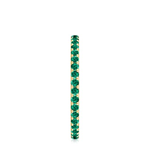 Rosec Jewels Lab Created Emerald Stackable Eternity Anniversary Ring | 1.50 Cttw | Aaaa Quality, 14K Yellow Gold, Size:us 5.50 #TOP7