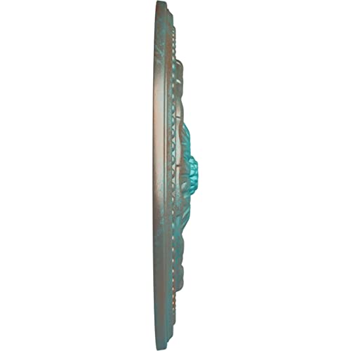 Image of Ekena Millwork CM15CHCGS 15-3 /4 inch x 1-7 /8 inch Chester Ceiling Medallion, Copper Green Patina