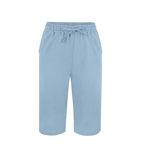 Lightweight Women's Summer Knee-Length Linen Shorts with Pockets