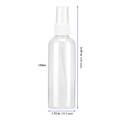 KEILEOHO 60 Pack 4oz Plastic Spray Bottles, Clear Small Fine Mist Clear Spray Bottles with Pump Spray Cap, Refillable Empty Plastic Bottles Travel Bottle Containers for Perfumes, Essential Oils2