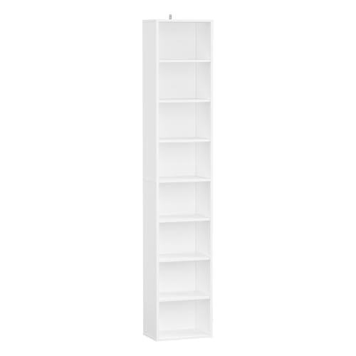 Panana 8 Tier Storage Shelf Bookcase, Slim Organizer Shelves Cabinet Tall Narrow Media Tower Rack...