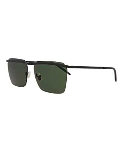 Saint Laurent Square/Rectangle Sunglasses Black Black Green Luxury Eyewear Made In Italy Metal Frame Designer Fashion for Everyday Luxury2