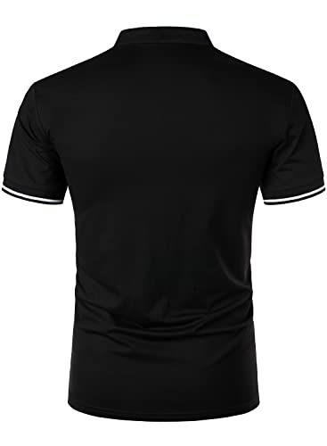 HOOD CREW Mans Fashion Short Sleeve Polo Shirts Summer Casual Band Collar Tops Shirt3