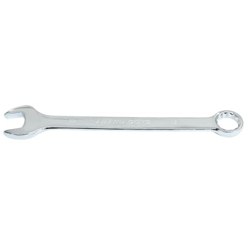Image of Hordion 19mm Metric Combination Wrench Spanner with Box End and Open End | 12-Point Box End, Open End, Mirror-Chrome Plated, High Carbon Steel