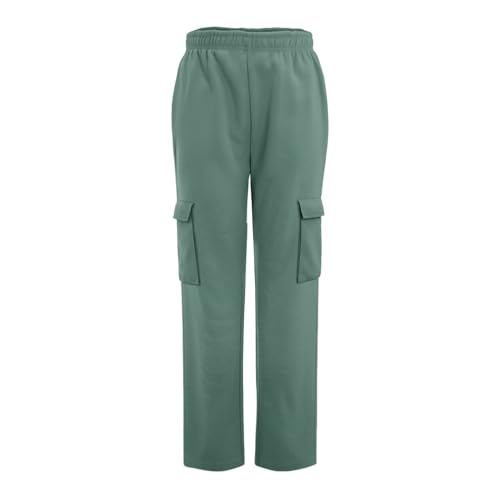 Girls Wide Leg Sweatpants High Waisted Baggy Pants Elastic Waist Athletic Joggers Loose Cargo Sweatpants with Flap Pockets4