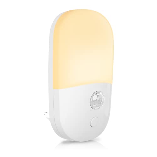 Denidou Nachtlicht Steckdose mit Bewegungsmelder, [1 Stück] LED Warmweiß...