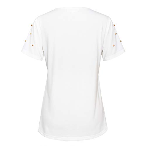 Image of PESION Womens Short Sleeve T-Shirt Sequined Tops O-Neck Funny Graphic Tees Blouse