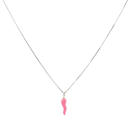 Collier L'Iconica femme en chaîne d'argent et pendentif corne en argent massif