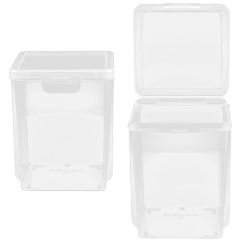 DOITOOL Caja de Almacenamiento Transparente de Plástico Tapa, 2 Piezas, Organizador para Bolígrafos y Clips, Adecuado para Escritorio en Hogar y Oficina