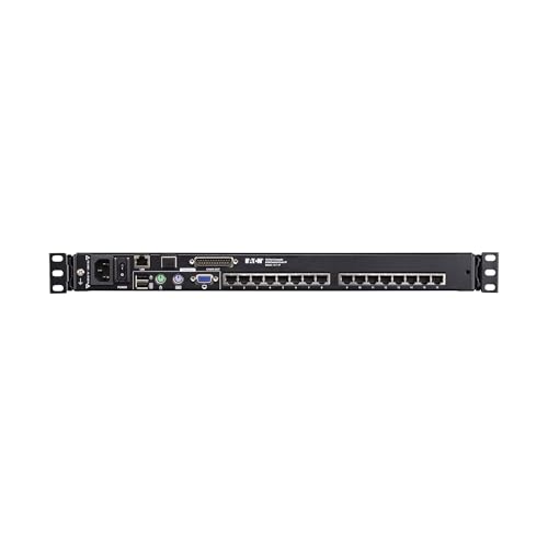 Image of Eaton 16-Port Rack KVM Over IP Switch, 19in LCD Screen KVM, Cat5 /Cat5e, Virtual Media KVM, 1U Rackmount, VGA Port, TAA Compliant, 1-Year Warranty (B064C-16-1-IP)