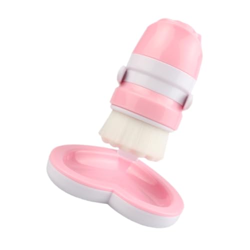 FOYTOKI 1Pc Double Headed Rose Face Cleansing Brush Portable Facial Scrubber with Bristles for Deep Cleaning and Gentle Face Massage for Travel and Daily Use
