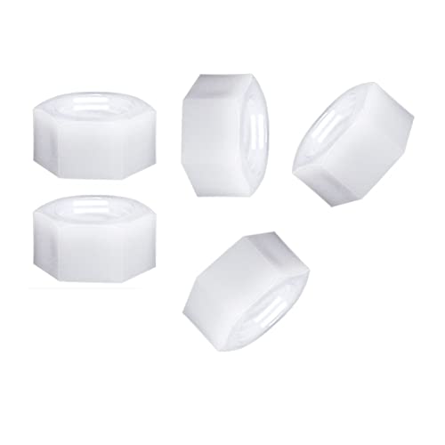 CONPHERON Écrous Hexagonaux en Plastique, Écrou Hexagonal en PA Nylon, Blanc, M8 (40 pcs) Cover