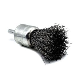 Superior Pads and Abrasives S1848 1-Inch End Brush 1/4-Inch Shank - Crimped Wire 4500 RPM