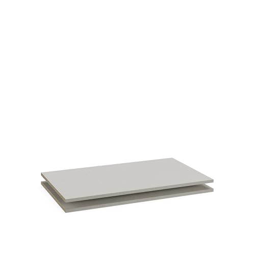 Rauch Möbel ZUBEHÖR, Einlegeböden, 2er-Set, für Schwebetürenschränke von Rauch mit Einer Elementbreite von 90 cm und Einer Schranktiefe von 62 cm, Farbe Texline Leinenoptik, Maße 88x1,6x48cm