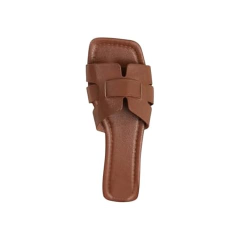 KUIH Women's Comfortable Summer Leather Slides Cover