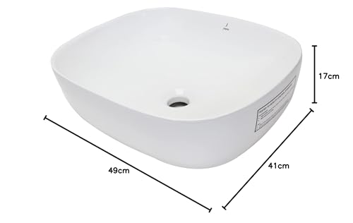 Image of JAQUAR TABLE TOP BASIN, SIZE: 480X380X140MM JDS-WHITE-25909 VESSEL /TABLE TOP /COUNTER TOP