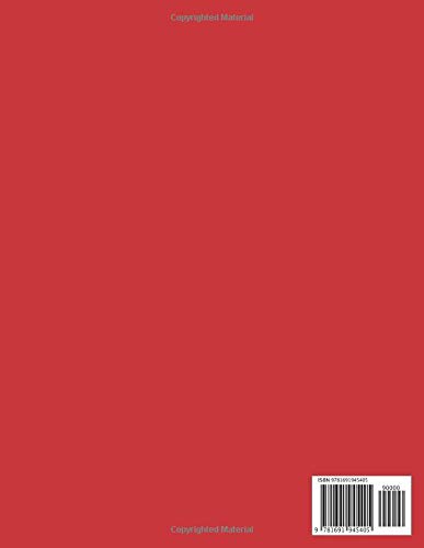 Notebook:: Unruled/Blank/Plain/Unlined Minimalist Notebook - Large, 8.5 x 11 inches, 110 Numbered Pages (Autumn/Winter 2019-2010 Fashion Week, Cardinal Red) image 2