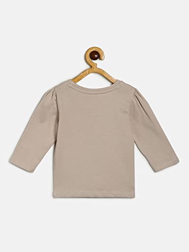 Image of miniklub Girls Orange & Grey Print Organic Cotton Top