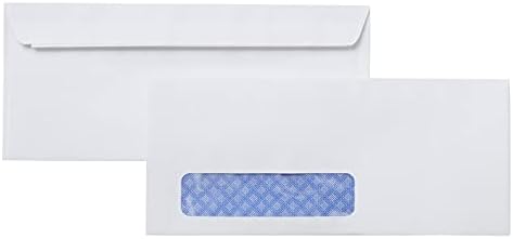 Amazon Basics #10 Security-Tinted Self-Seal Business Envelopes with Left Window, Peel & Seal Closure - 500-Pack, White