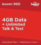 boom! Mobile 4GB Data w/Unlimited Talk & Text