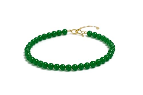 Collier de Perles d'Onyx Vert ajustable pour s'adapter à votre cou