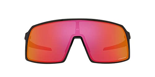 Oakley Mens OO9406 Sutro Rectangular Sunglasses, Polished Black/Prizm Field, 37 mm