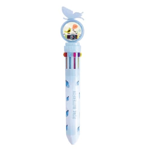 Stylo à bille rétractable multicolore oiseau pour corriger et souligner sans bavure