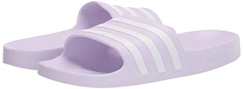 Adidas Women's Adilette Aqua Slides Sandal, Clear Lilac/White/Clear Lilac, 10 #TOP7