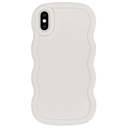 WOGROO Slim Fit Case for iPhone X&XS 5.8-Inch, Wave Frame, Cute Soft TPU Thin Protective Phone Cover for Women, Creamy White