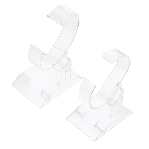 GALPADA 2 piezas Soporte Exhibición Acrílico Transparente para Reloj y Joyas Base Cristal para Almacenamiento y Organización Conjunto para Dormitorio y Oficina