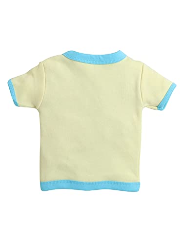 Image of Pooja Baby Baby Boys' & Baby Girls' T-Shirt Hosiery Cotton Clothing Jhabla /Vest Front Open T- Shirt with Snap Buttons Pack Of 4