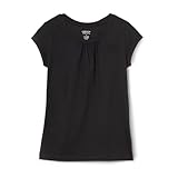 French Toast Toddler Girls Short Sleeve Crew Neck Tee, Black, 4T