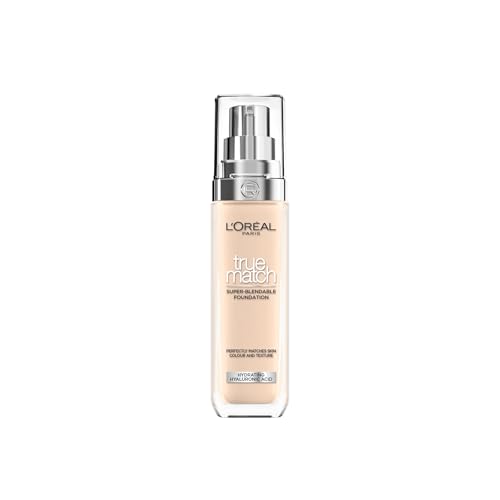 Image of L'Oreal Paris Liquid Foundation, Super-Blendable Skincare, Infused with Hyaluronic Acid, True Match, 1.R/1.C Cool Rose, 30ml