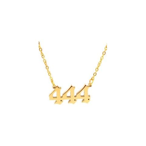 OUTLETISSIMO 444 Gold Numeric Pendant Necklace, Angelic Number Protection Necklace ET130 (outub06) Cover